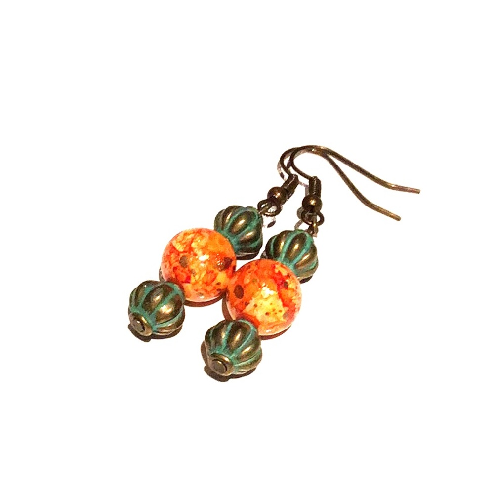 ⭐️2 for $15⭐️ Antique Inspired Mix Orange Earrings
